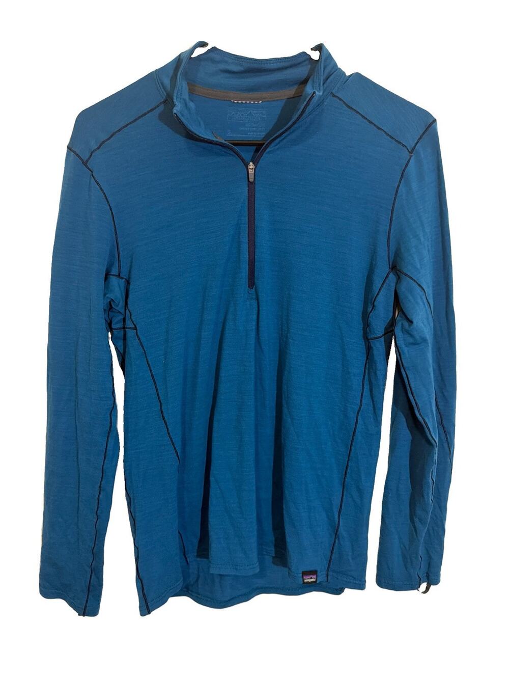 Patagonia Women's Merino Wool 1/4 Zip Long Sleeve Shirt, Base Layer Size S Blue
